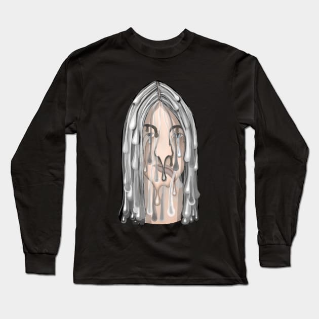 Melting Face Long Sleeve T-Shirt by ArtAndBliss